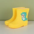 thumbnail image 2 of Gelikeya Toddler Rain Boots Animal Prints Outerwear Rain Boot Little Girl School Shoes Cowgirl Boots (Rainwear, Yellow, 3-4 Years), 2 of 3