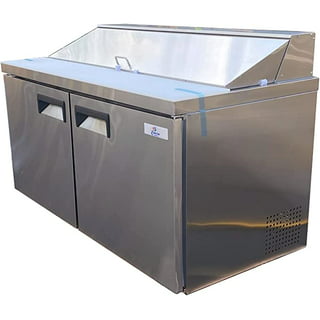 Koolmore 2-Door Mega Top Stainless Steel Refrigerated Sandwich Prep Table, 10 Cu. ft., SPTR-2D-10C-LT