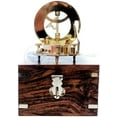 thumbnail image 2 of Nagina International Wooden Chest with Decorative Anchor Inlaid | Nautical 3" Sundial with Wood Box | Pirate's Maritime Decor, 2 of 6