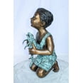 thumbnail image 4 of Nifao Boy Holding Frog Outdoor Fountain Statue, Bronze Garden Water Feature with Green Patina – Garden Outdoor Decor Sculpture, 12"L x 11"W x 21"H, 4 of 11