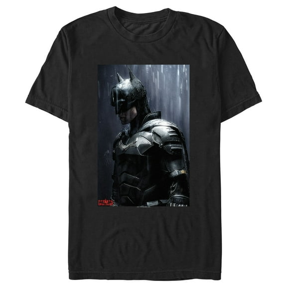 Men's The Batman In the Rain Poster Graphic Tee Black 2X Large