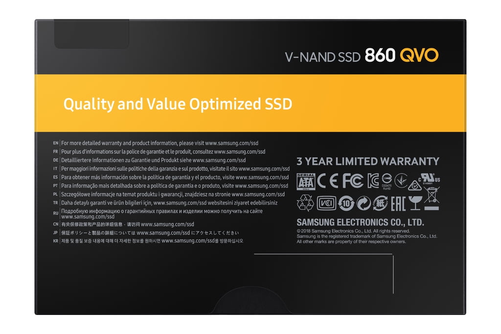 aflevere lure brud SAMSUNG 860 QVO-Series 2.5" SATA III Internal SSD Single Unit Version -  MZ-76Q1T0B/AM - Walmart.com