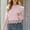 c01Pink, variant on Arnsht Women's Fashion Hollowed Lace Blouse Solid Color Soft Long Sleeves Ruffle Trim Elegant Shirt Tops White L