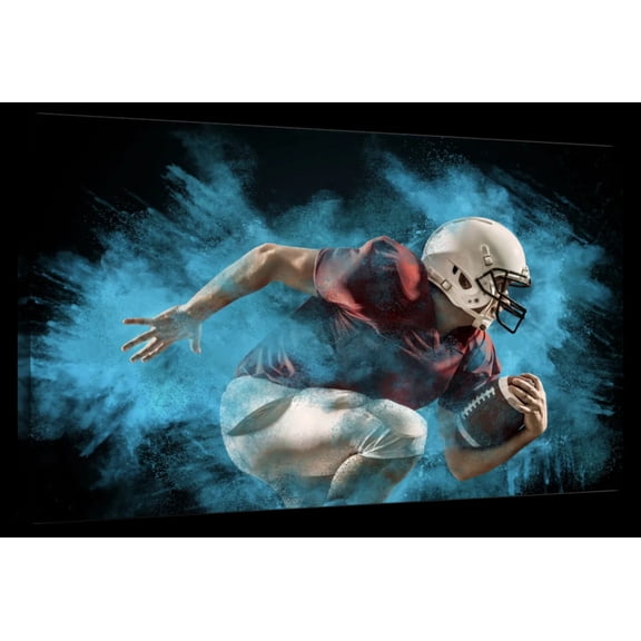 Elephant Stock Football Player In Action Wall Art - Horizontal Canvas Wall Art - Living Room Wall Decor - Photography Sports Canvas - Black And Gray Decor - 12" x 8"