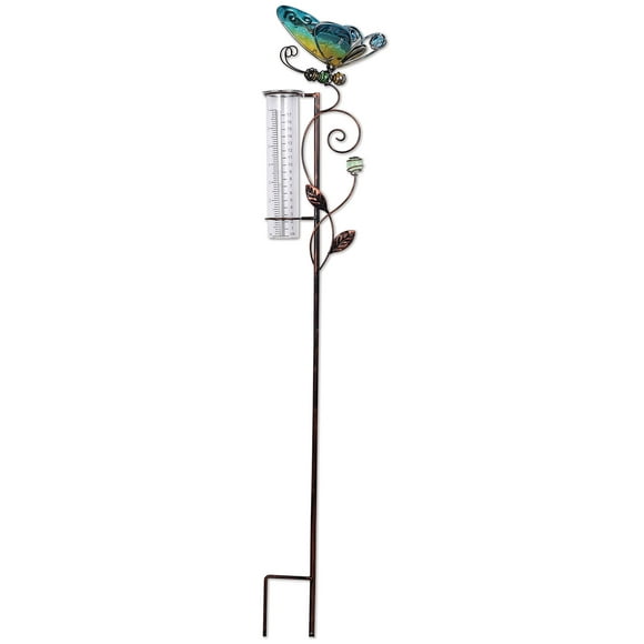 Sunset Vista Designs Butterfly Rain Gauge Stake, 37"