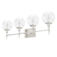 thumbnail image 2 of Hunter - Xidane 4-light Brushed Nickel, Medium Size Vanity Light, Dimmable, Mid Century Modern Style, for Bedrooms, Kitchens, Dining, Living Rooms - 19766, 2 of 7