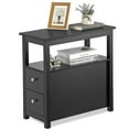 thumbnail image 4 of End Table with 2 Drawer and Shelf Narrow Desk for Home Office Storage Unit Black, 4 of 13