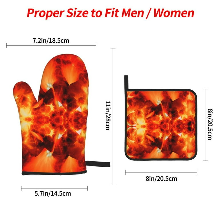 1pc Heat Resistant Kitchen Glove, Oven Mitt, Multi-functional Pot Holder  With Pocket & Insulation Pad