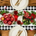 thumbnail image 5 of Black and White Buffalo Check Plaid Christmas Table Runner 90 Inch Seasonal Winter Xmas Holiday Farmhouse Table Cloth Decorations for Home Dining Room Party Decor, 5 of 6