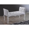 thumbnail image 2 of Bowery Hill Contemporary Faux Leather Tufted Bench in White, 2 of 5