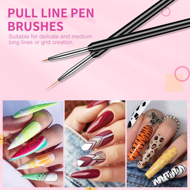 Saviland Double-End Nail Art Brush Set, 6-Piece, Black photo 7