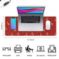 thumbnail image 5 of Long Mouse Pads for Desk,Red Christmas Golden Reindeer Pattern Desk Mats on Top Of Desks, Desk Mouse Pad Extra Large with 3mm Non-Slip Base and Stitched Edge for Gaming,Office,Work,Home 31.5x11.8in, 5 of 5