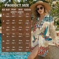 thumbnail image 7 of Xoenoiee Boho Mandala Hummingbird Print Women Swimsuit Cover Up Shirt 2026 Button Down Beach Bathing Suit Side Split Swimwear Bikini Dress with Chest Pocket, Size L, 7 of 7