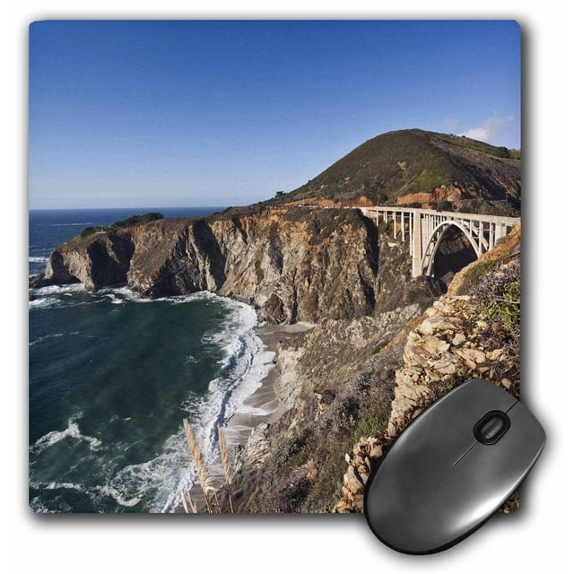 3dRose California, Big Sur, Coastline, Bixby Bridge - US05 WBI1195 - Walter Bibikow - Mouse Pad, 8 by 8-inch (mp_88712_1)