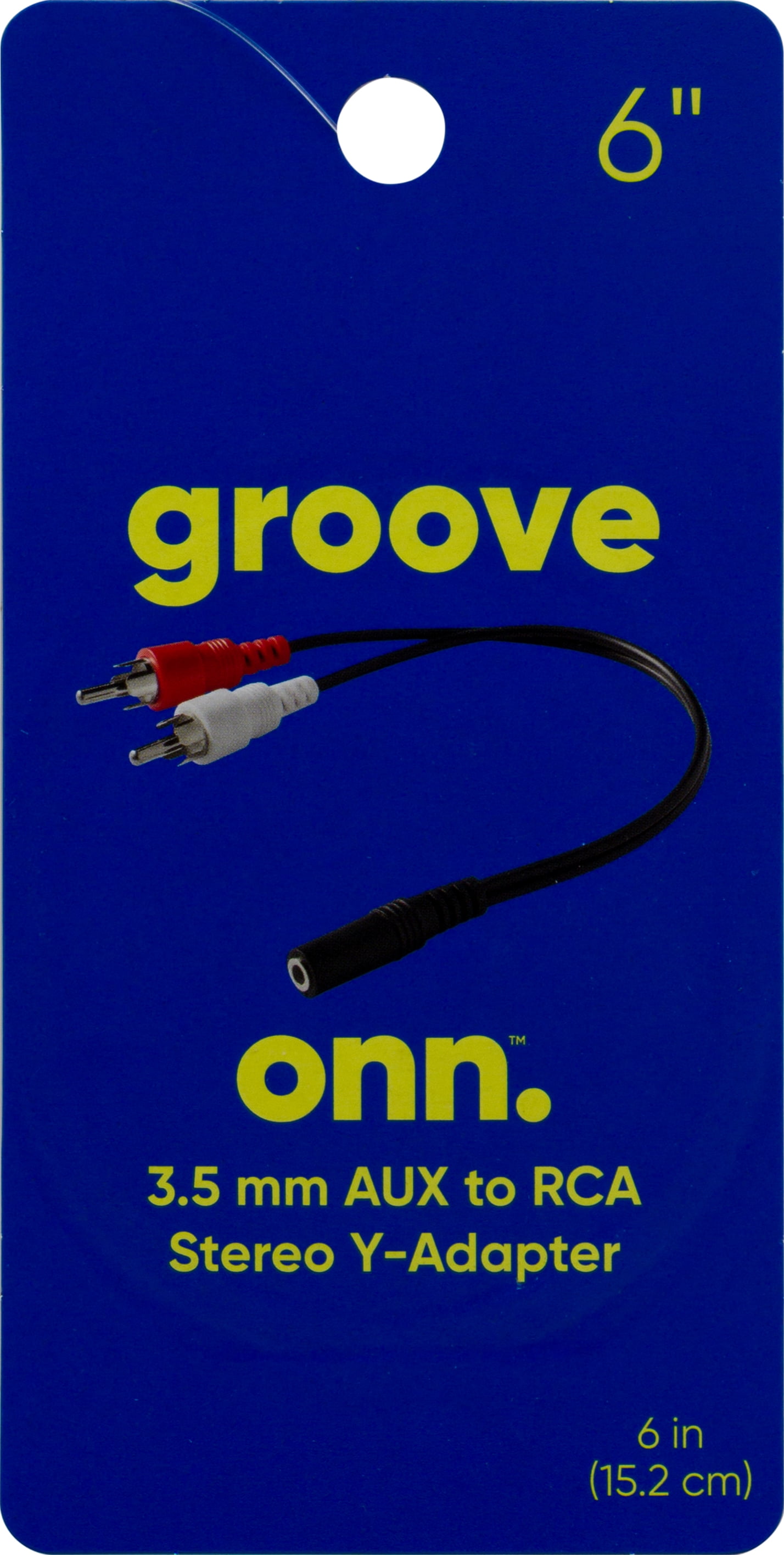 onn. 6" Aux-In to RCA Stereo Y-Adapter