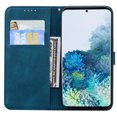 thumbnail image 4 of Allytech Galaxy A12 5G Case, Bling Diamond Butterfly Embossed Wallet Flip PU Leather Shockproof Magnetic Closure Card Slots Stand Case with Hand Strap for Samsung Galaxy A12 5G (6.5 inch), Blue, 4 of 5