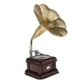 thumbnail image 1 of Fonógrafo vintage con decoración de para hogar del modelo Horn Cafe, bronce / dorado, 1 of 8