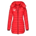 thumbnail image 2 of UPPADA Puffer Jacket for Women Plus Size Puffer Pullover Jacket Hooded Overcoats Knee Length Puffer Coat with Pockets Red,xl Womens Winter Coats Winter, 2 of 3