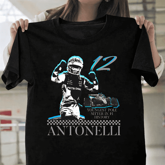 Racing Formula One Kimi Antonelli Inspired Motorsport Racing Unisex T-Shirt, up to size 3XL.