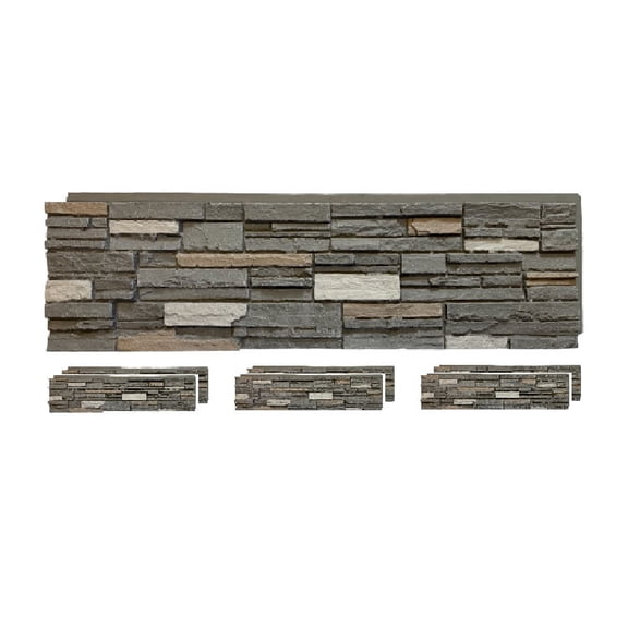 OTECKO 6 Pack Faux Stone Wall Panel 48 in x 13 in x 2 in Stacked Stone High Density Polyurethane Wall Siding Panels 24 sq ft, Easy Install, Interior/Exterior Sierra Nevada (Earthtone)