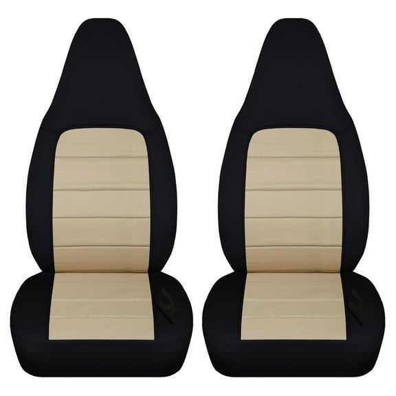 Designcovers Fits 2001-2005 Mazda MX-5 Miata Cotton Seat Covers: Black and Sand