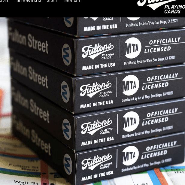 Black Edition Fulton Street MTA Playing Cards (1972 Vignelli Map)