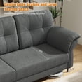 thumbnail image 4 of 83.5" 3 Seater Sofa Couch with Deep Seats and Removable Pillows, Teddy Fleece Comfy Couch, 4 of 7