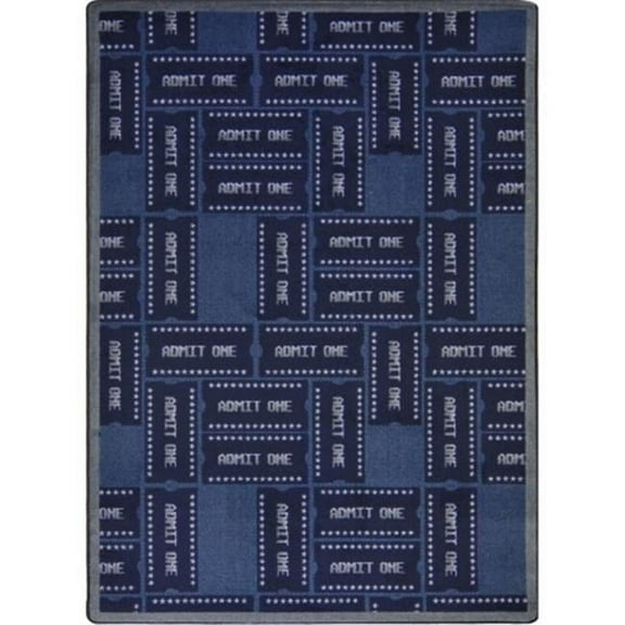 Any Day Matinee Admit One Rectangle Theater Area Rugs  04 Blue - 7 ft. 8 in. x 10 ft. 9 in.