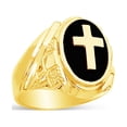 thumbnail image 1 of 14k Yellow Gold Black Onyx Men's Cross Ring , Size 12.5, 1 of 2