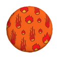 thumbnail image 2 of DouZhe Waterproof Spare Tire Cover, Cartoon Fire Flames Red Prints Adjustable Wheel Covers Fit for Jeep Trailer RV SUV Car, 15 inch, 2 of 7