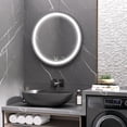 thumbnail image 2 of kleankin 28-Inch Round LED Bathroom Mirror Dimmable Lighted Anti Fog Black, 2 of 10