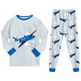 thumbnail image 5 of CAICJ98 Boys Pajamas Cotton Pjs Set Toddler Airplane 2 Piece Long Sleeve Sleepwear (6-7 Years,Light Blue), 5 of 8