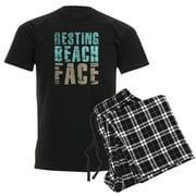 CafePress - Resting Beach Face Color Men's Dark Pajamas - Men's Dark Loose Fit Cotton Pajama Set