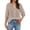 Light Green, variant on Womens Fashion Seven Quarter Sleeve Solid Cotton Linen Pleated Top Casual Blouse Shirt