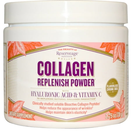 ReserveAge Nutrition, Collagen Replenish Powder, Flavorless Drink Mix, 2.75 oz (pack of