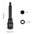 thumbnail image 2 of Uxcell 5pcs M8 Triple Square Bit Socket 100mm/3.94" Length 1/2" Square Drive 12 Point Spline Extension Impact Bit Power Nut Driver Set S2 Steel Socket Ratchet Wrench Bits, Black, 2 of 7