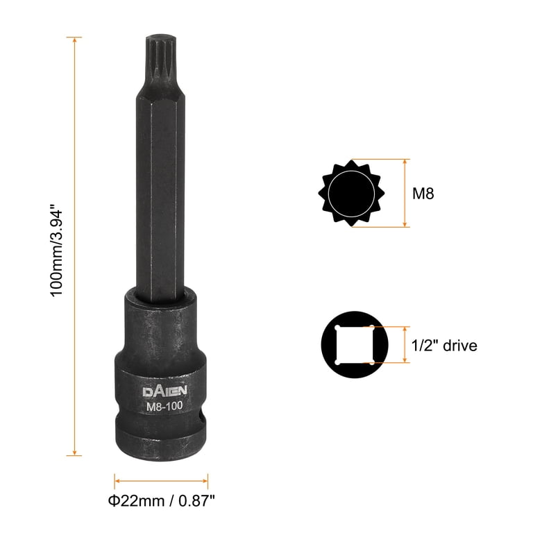 Uxcell M8 Triple Square Bit Socket 100mm/3.94