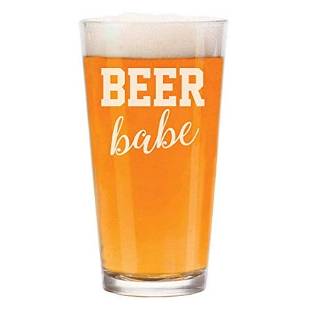 Babes Beer - 16 oz Beer Pint Glass Beer Babe