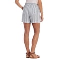 thumbnail image 2 of Briggs Women's Linen Blend Pull-On Shorts with Pockets and Drawstring (Blue, Large), 2 of 2