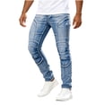 thumbnail image 4 of ZVNAΖH Men's Motorcycle Biker Jeans, Anti-Tear Slim Denim Pants with Stitched Knee Details for Riding & Casual Wear, XS-2XL, 4 of 9