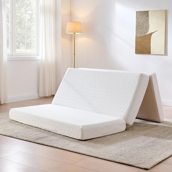 Twin Foldable Tri-Fold Memory Foam Mattress 6 Inch with Cooling Gel Top, Medium-Firm Portable Guest Floor Mattress for Murphy Beds, Removable Washable Cover, 75 x 39 x 6 inches (Twin)