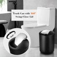 thumbnail image 7 of Black Bathroom Accessories Set, 10Pcs Bathroom Accessory Set with Trash Can, Soap Dispenser and Toothbrush Holder, Soap Dish, Cotton Ball & Qtip Holder, Toilet Brush Holder, Tissue Box Cover, 7 of 7