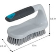 thumbnail image 2 of Smart Design All-Purpose Scrub Brush - Contoured Easy Grip Non-Slip Handle - Tough Bristles - Odor Resistant - Dishwasher Safe - Cleaning Pots, Pans, Sink and Tub - Gray and Teal, 2 of 6