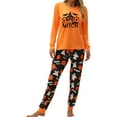 thumbnail image 2 of Cute Pajamas for Women Set Loose Fit Halloween Pumpkin Graphiced Crew Neck Long Sleeve Loungewear Soft Lightweight Two Piece Holiday Sleepwear Set, 2 of 4