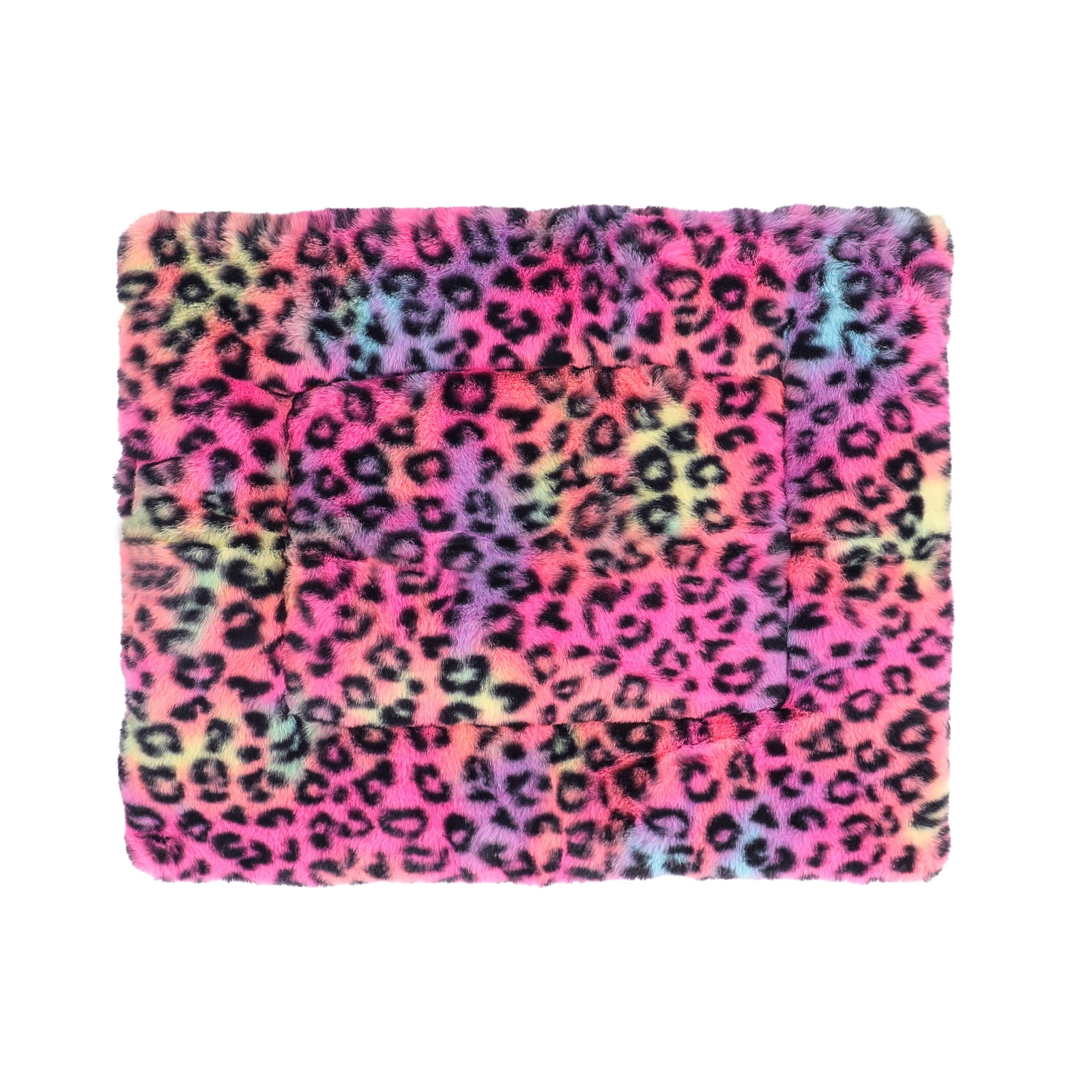 Sennaux Pet Bed Crate Mat Reversible Pad Leopard Pattern for Cat Dog, XL
