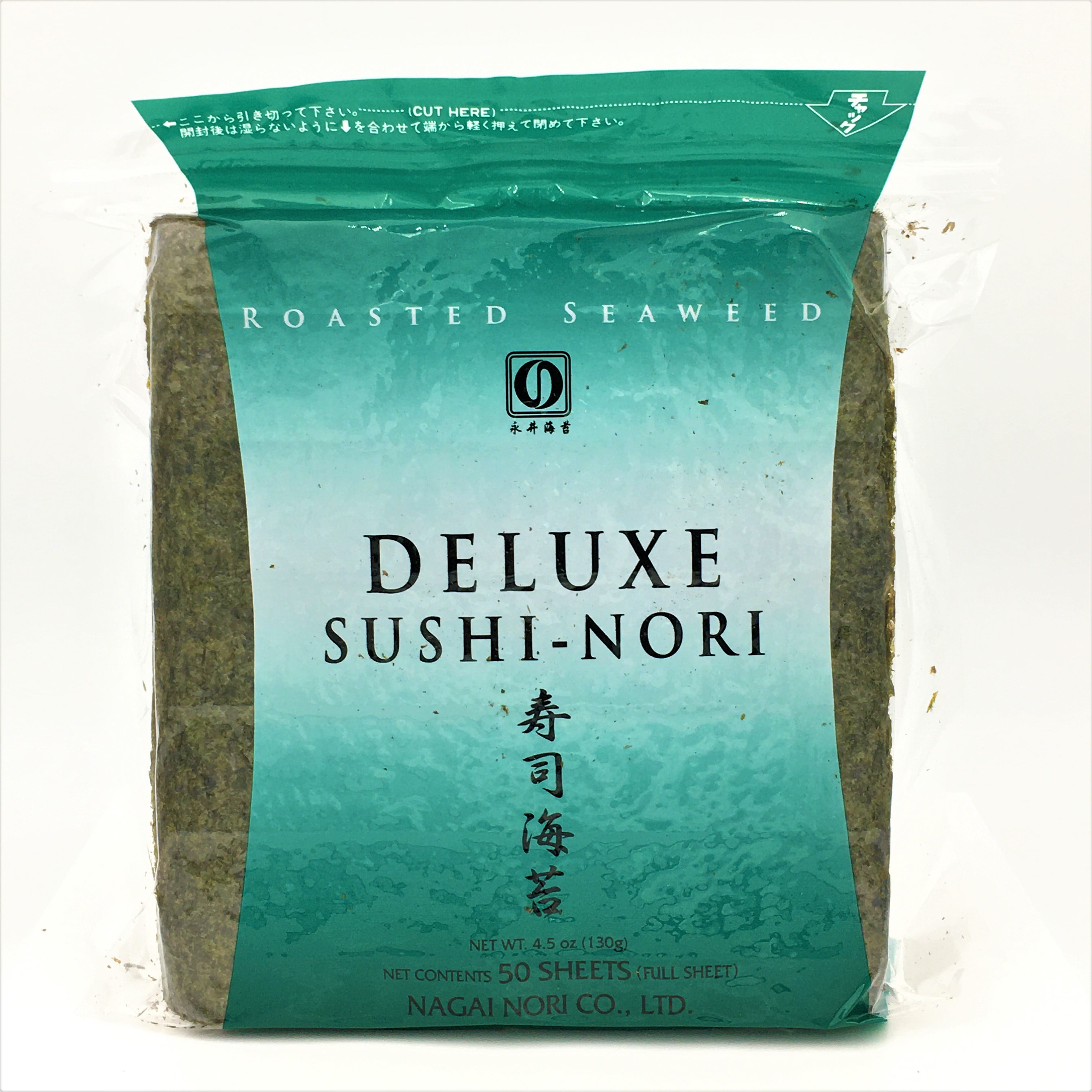 Nagai Roasted Seaweed,Yaki Sushi Nori Deluxe 50 Sheets (Full Sheet