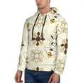 thumbnail image 3 of Wukai Sweet Bee Print Men Hoodies Fleece Sweatshirts Long Sleeve Sweaters Pullover Fall Outfits Winter Clothes-X-Large, 3 of 7