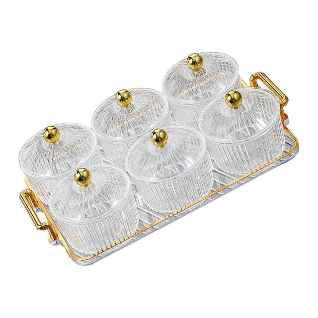 Fruit Snacks Serving Platter Serving Bowls Food Kitchen Plate Storage Container for Wedding Clear 6 Bowls