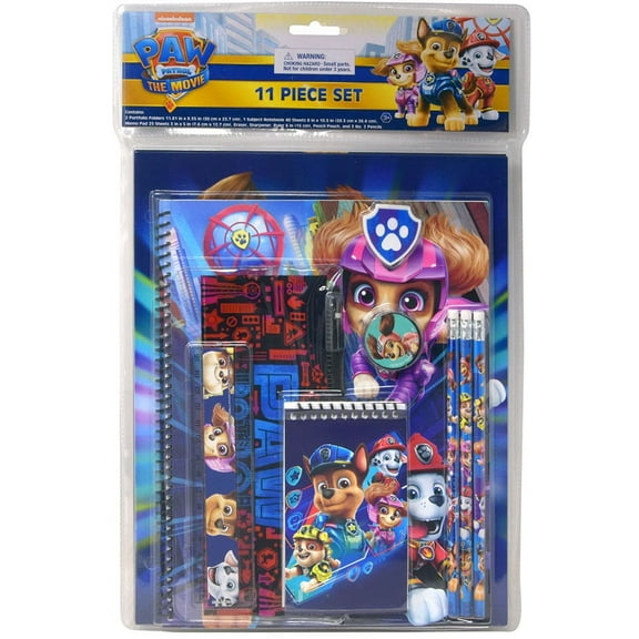 Paw Patrol 11pc Value pack- RULER, PENCIL, NOTEDPAD, NOTEBOOK & MORE