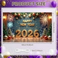 thumbnail image 2 of Gold Stars Happy New Year Banner Fireworks Design 2026 New Year Display Christmas Ornaments Wooden Backdrop New Year Backdrop for New Year Party Holiday Celebration Indoor Decoration, 2 of 9